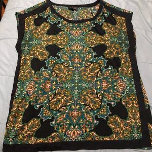 Green and Black The Limited Studio Paisley Blouse